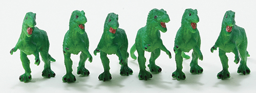 Dollhouse miniature TYRANNOSAURUS REX, 6 PIECES